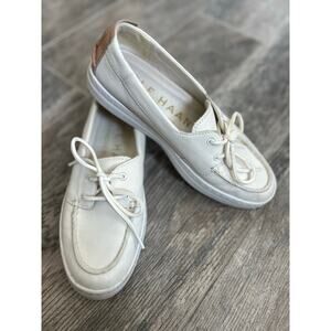 Women Cole Haan Cloud Weekender Boat Shoes Size 8B White
Leather